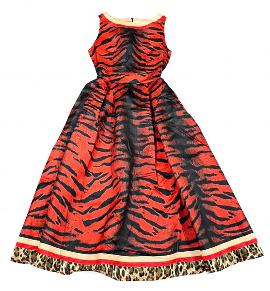 Tienda online del Triangulo de la Moda Vestido tigre rojo Rosas Rojas
