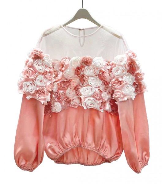 Tienda online del Triangulo de la Moda Blusa seda rosas Rosas Rojas